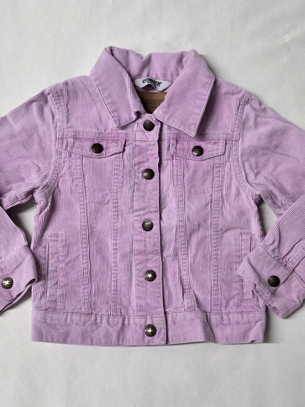 Girl's 5 OshKosh B'Gosh Lavender Corduroy Snap Button Pockets Jacket